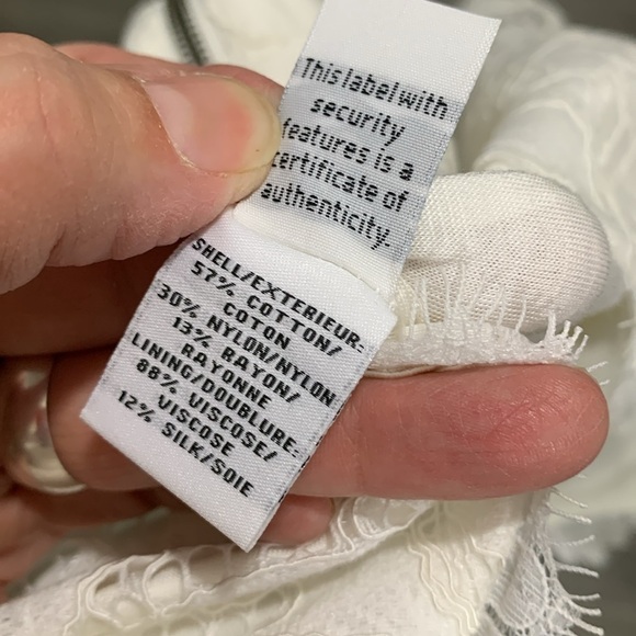 'Diane Von Furstenberg Zarita' Lace White Sheath 3/4 Sleeve Dress size 4 - Picture 9 of 15